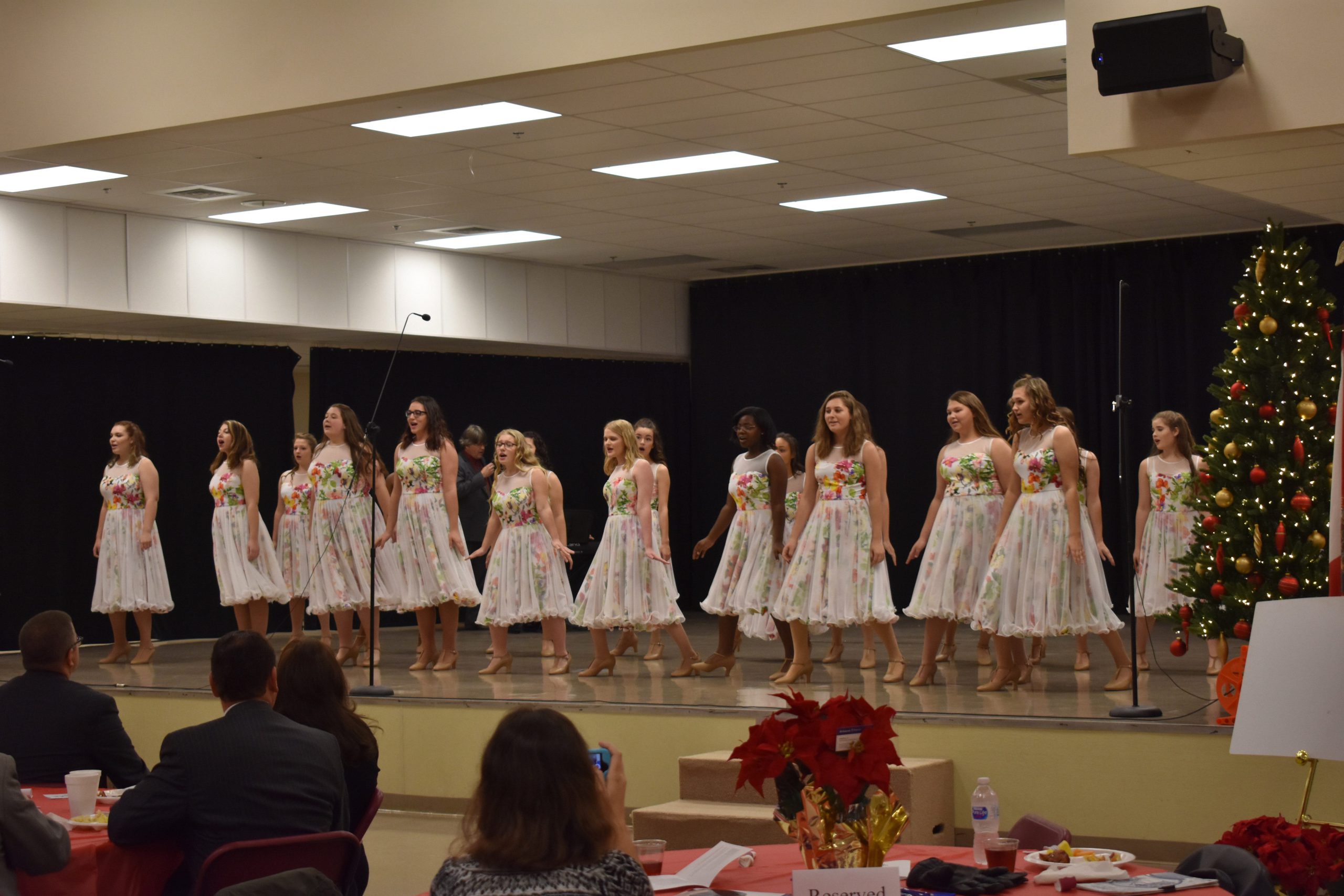 The Crestview High School Chorus performs Christmas carols for the crowd recently at the Crestview Community Center. [SPECIAL TO THE NEWS BULLETIN]