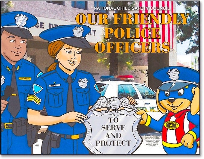 These are some of the child safety materials purchased by the Crestview Police Department for use with classroom, daycare and other presentations by Community Services officers. Materials are funded at $3 per child by local businesses and individuals. [National Child Safety Council | Crestview Police Department]