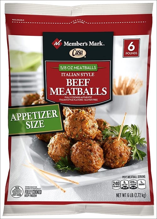 These Member's Mark meatballs are under a recall notice due to potential listeria contamination. [U.S. DEPARTMENT OF AGRICULTURE, FOOD SAFETY AND INSPECTION SERVICE]