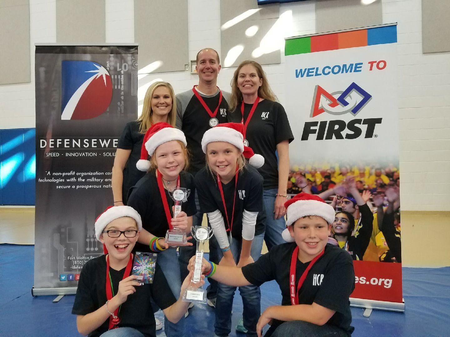 The Hub City Robotics team poses for a team photo after winning awards for both Robot Performance and Overall Grand Champions at the Shoal River Middle School FIRST LEGO League tournament. [SPECIAL TO THE NEWS BULLETIN]