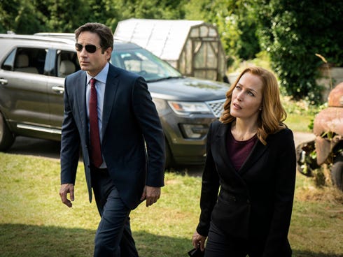 David Duchovny, left, as Fox Mulder, and Gillian Anderson, as Dana Scully, star in "The X Files," which airs at 7 p.m. Mondays on Fox. “The truth is out there," the Rev. Mark Broadhead, says, referring to the series' tagline. "And, as far as I'm concerned, 'out there' is not the Internet. It is not social media."