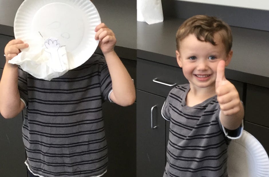 Caellum Keen, age 4, shows what you do when you say "achoo" recently at the Crestview Public Library. He is a Crestview resident. [SPECIAL TO THE NEWS BULLETIN]