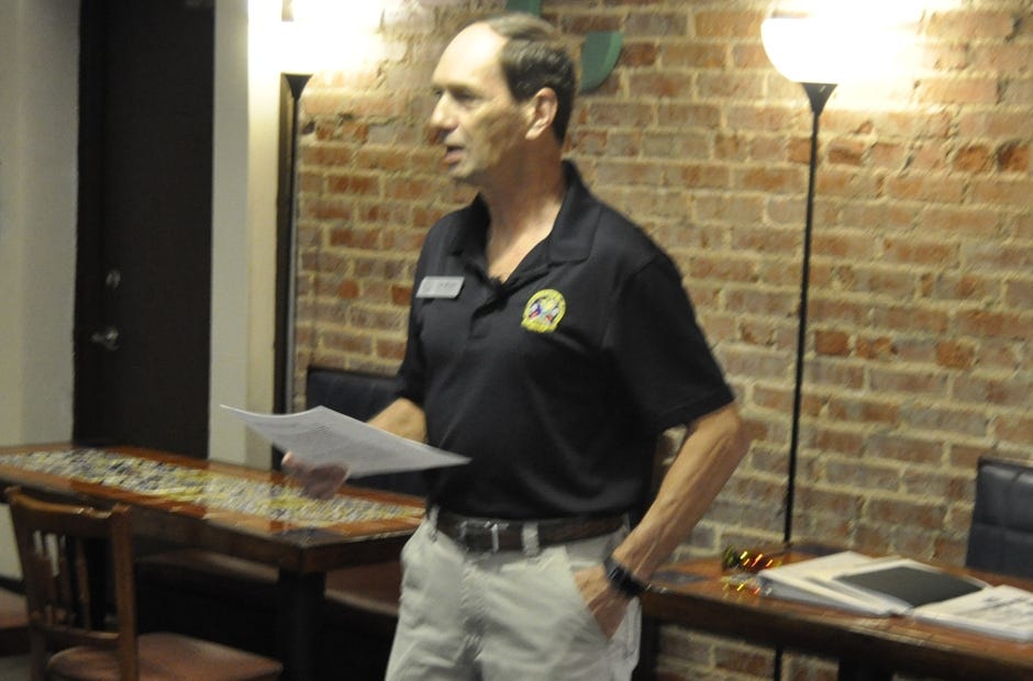 City council president JB Whitten held a town hall April 26 to discuss proposed changes to the city's charter. There will be a referendum on the proposed changes on the August 28 primary ballot. [AARON JACOBS|NEWS BULLETIN]