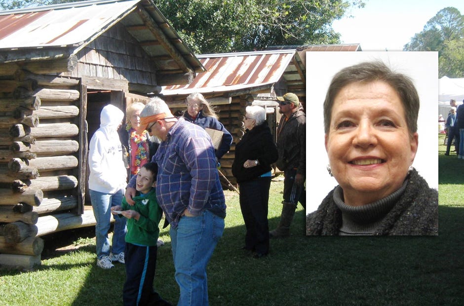 Residents explore the volunteer-run Baker Block Museum's Heritage Park. Volunteer opportunities abound throughout North Okaloosa County. An Aug. 1 community organizations showcase will bring civic organizations and potential participants together. INSET: Community showcase organizer Rae Schwartz