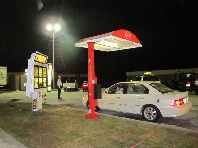 A drive-up customer orders at a new Krystal restaurant in Panama City. The Crestview City Council approved plans at its Monday meeting for a local Krystal to be located on Juke Hill.