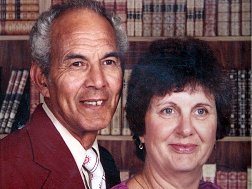 Manuel and Bobbie Andujar, of the nearby Auburn community — pictured three years ago — have endured separation from war, family tragedies and property loss, but divorce was never an option, they said.