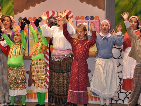 Cast members perform a scene from the Florida Chautauqua Theatre’s recent production of “Hansel and Gretel.” Music and More workshop students will present a May musical.