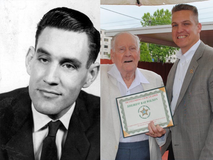 Okaloosa County's longest-serving sheriff, Ray Wilson, died Monday. Wilson served from 1956-1976. Right, Wilson receives a Civic Leader Award from current Sheriff Larry Ashley in 2012.
