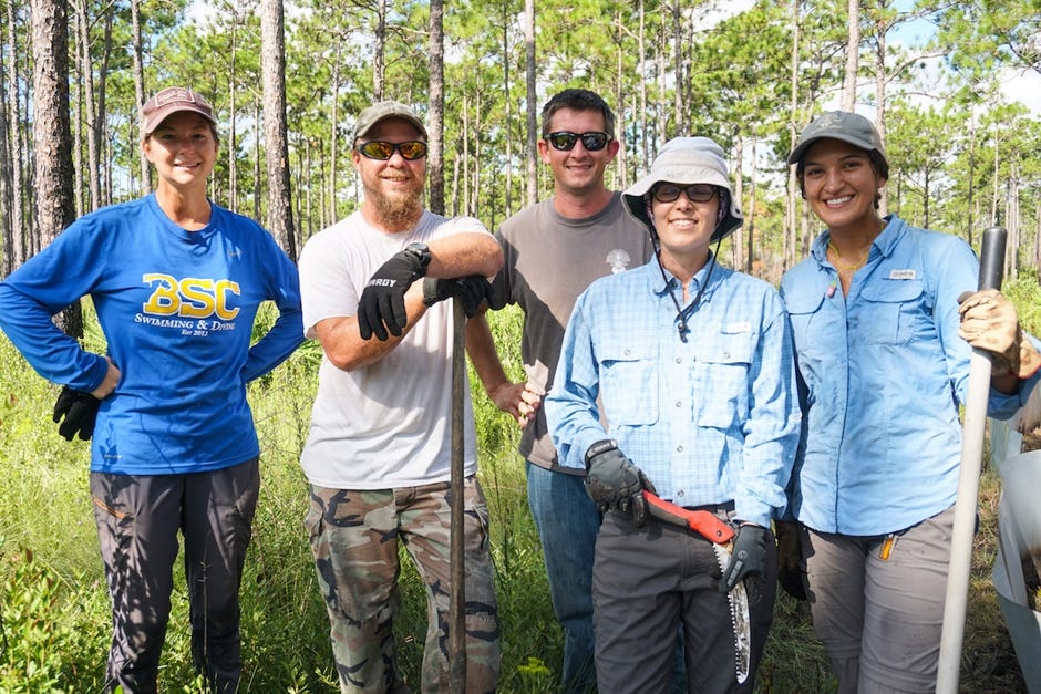 Gulf Coast Ecosystem Plain Partnership developed teams of specialists called the Ecosystem Support Team and the Wetland Support Team to work across the entire landscape. Both teams, pictured here, will be working on reticulated flatwood salamander recovery efforts. All of the team members, under the Longleaf Stewardship Fund, will be able to help the 15 GCPEP partners with important conservation projects. [SPECIAL TO THE NEWS BULLETIN]