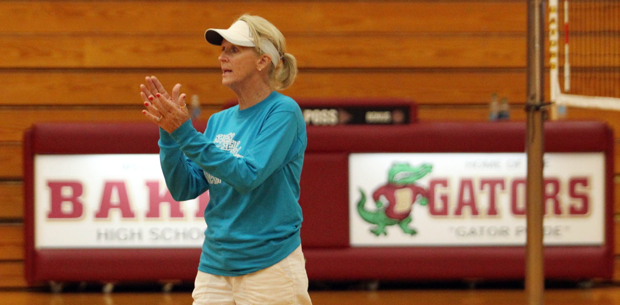 Kathy Combest coaches the Baker School volleyball team. She plans on retiring after next years season, and her daughter Chelsea Combest will likely take over as the head coach. [FILE PHOTO]