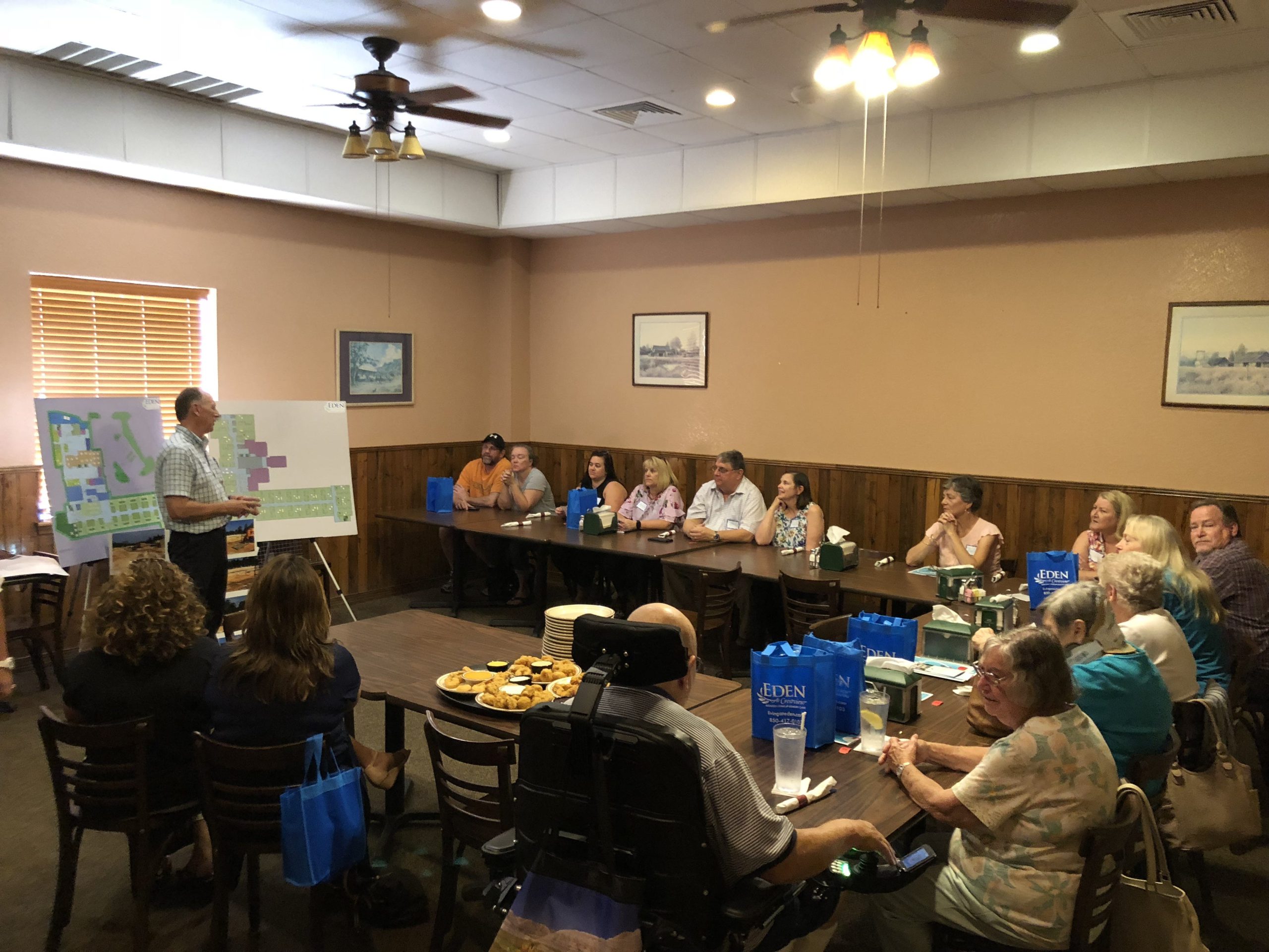 Eden at Crestview Executive Director Alan Woods conducts a community update about the future assisted living community at Samuel's Roadhouse. [SPECIAL TO THE NEWS BULLETIN]
