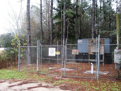 This city-owned sanitary services lift station on PJ Adams Parkway encroaches on right-of-way for a road widening project set to begin this fall. Now, Crestview and Okaloosa County officials are exploring their options to solve the problem, and it could cost taxpayers more than $1 million.