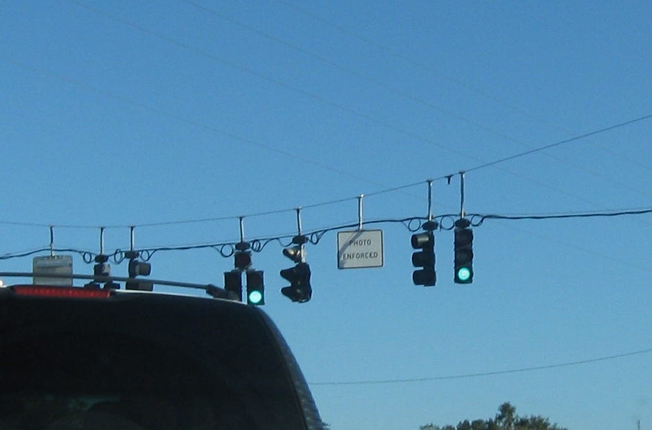 Red light cameras at two intersections in Crestview will be monitored for infractions starting Jan. 1 in Crestview. Photos from the cameras will be mailed to drivers pictured running red lights and they will be fined. [RENEE BELL | NEWS BULLETIN]