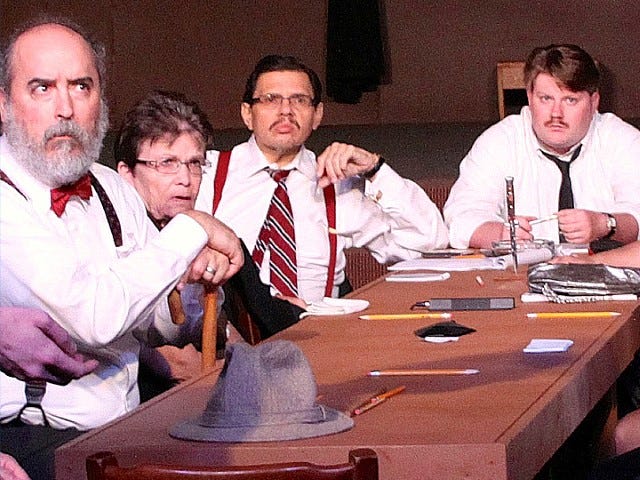 Ron Walker, third from left, played a juror in View From the Stage’s fall 2014 production of “Twelve Angry Men,” despite having liver disease. A Saturday fundraiser's proceeds will help with his transplant expenses.