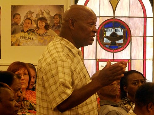 Crestview residents who attended Tuesday night’s Citizens Town Hall at Macedonia Missionary Baptist Church expressed their concerns and asked questions to a panel that included Police Chief Tony Taylor, Mayor David Cadle and Okaloosa County Sheriff Larry Ashley.