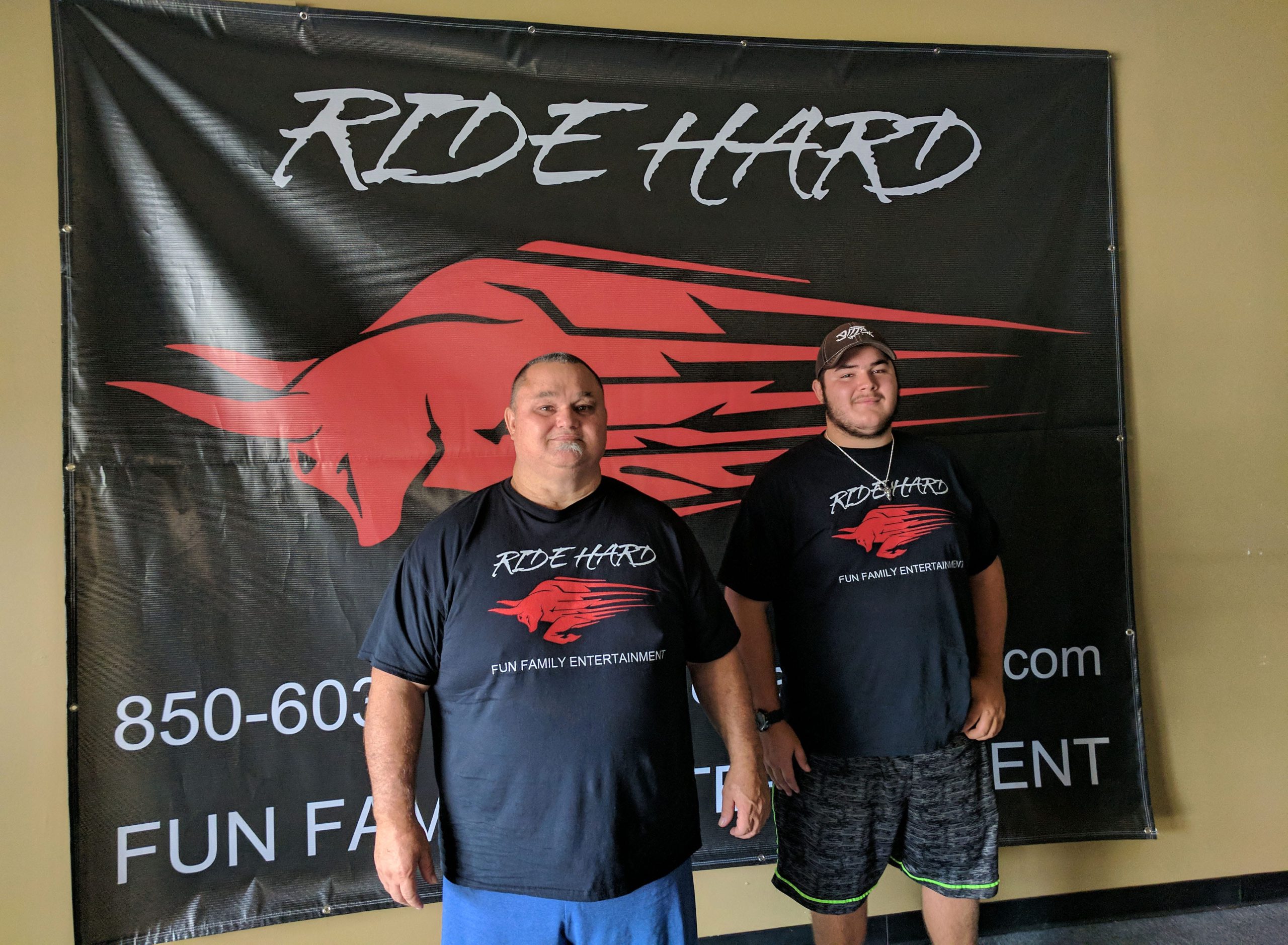 Jeff Gainey and his son, Jeffery, have been working together to turn Jeff's dream business into reality. Ride Hard NWFL is an entertainment center offering mechanical bull rides and games to families in Crestview. [FILE PHOTO/NEWS BULLETIN]