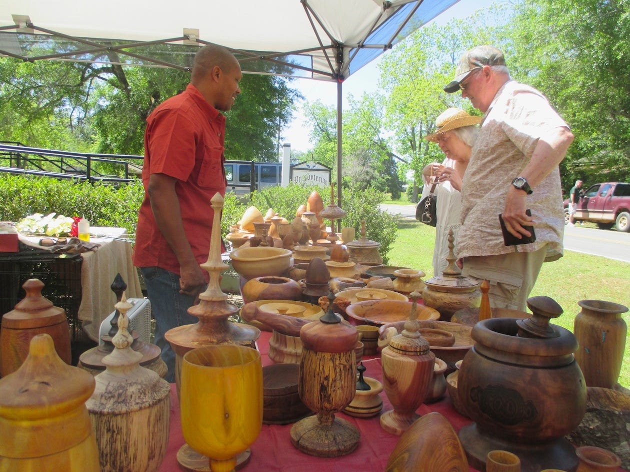 Wood-turner Dannis Young returns to the 2019 Laurel Hill Arts and Heritage Festival with his wide array of creative objects turned from local woods. [CONTRIBUTED PHOTO]