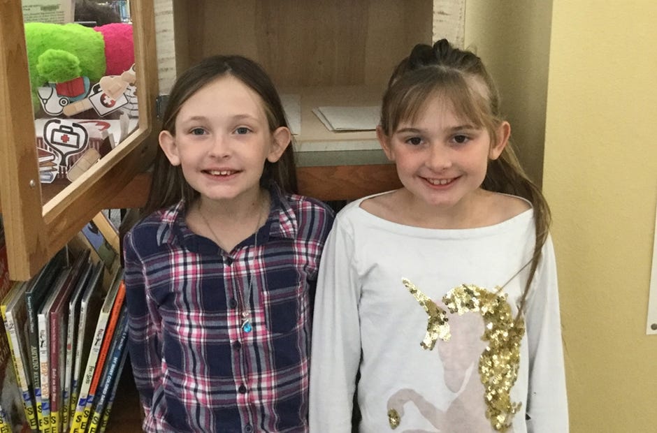 Lauren, 10, and Danielle Davis, 8, introduced the idea of a kids' writing section at the Crestview Public Library. [SPECIAL TO GATEHOUSE MEDIA FLORIDA]