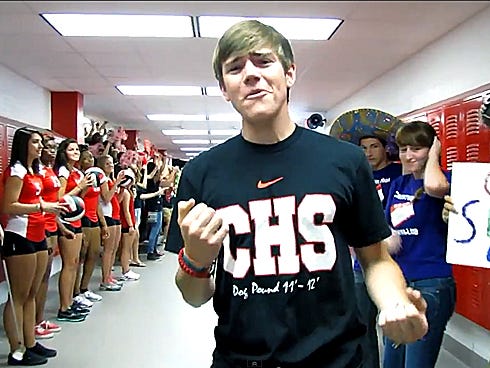 Crestview High School students expressed school spirit in Ben White Jr.’s lip dub video, which received nearly 200,000 YouTube hits.