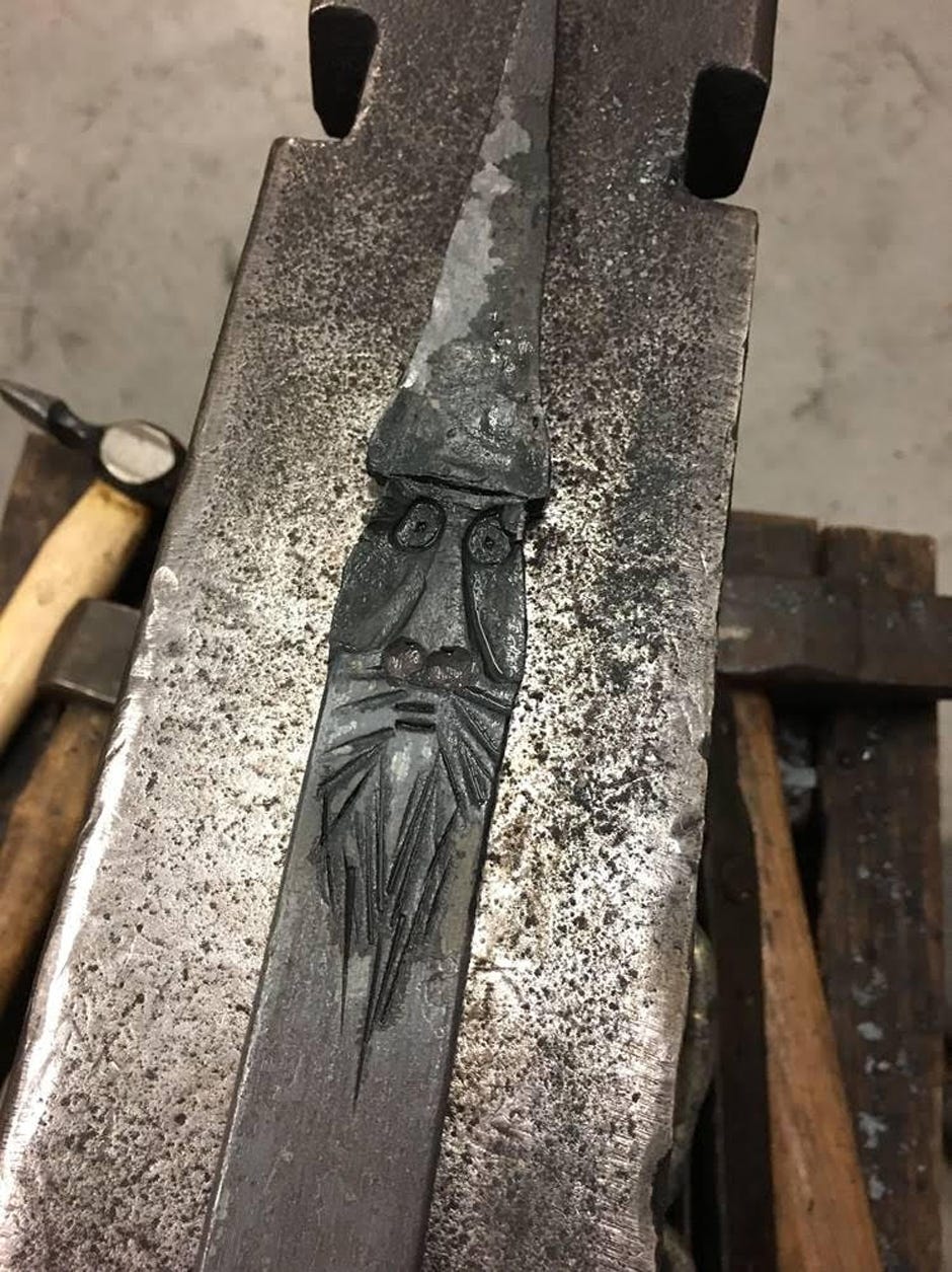 A wizard bottle opener project in progress is pictured. The item is the focus of an upcoming blacksmithing training class. [Special to Gatehouse Media Florida]