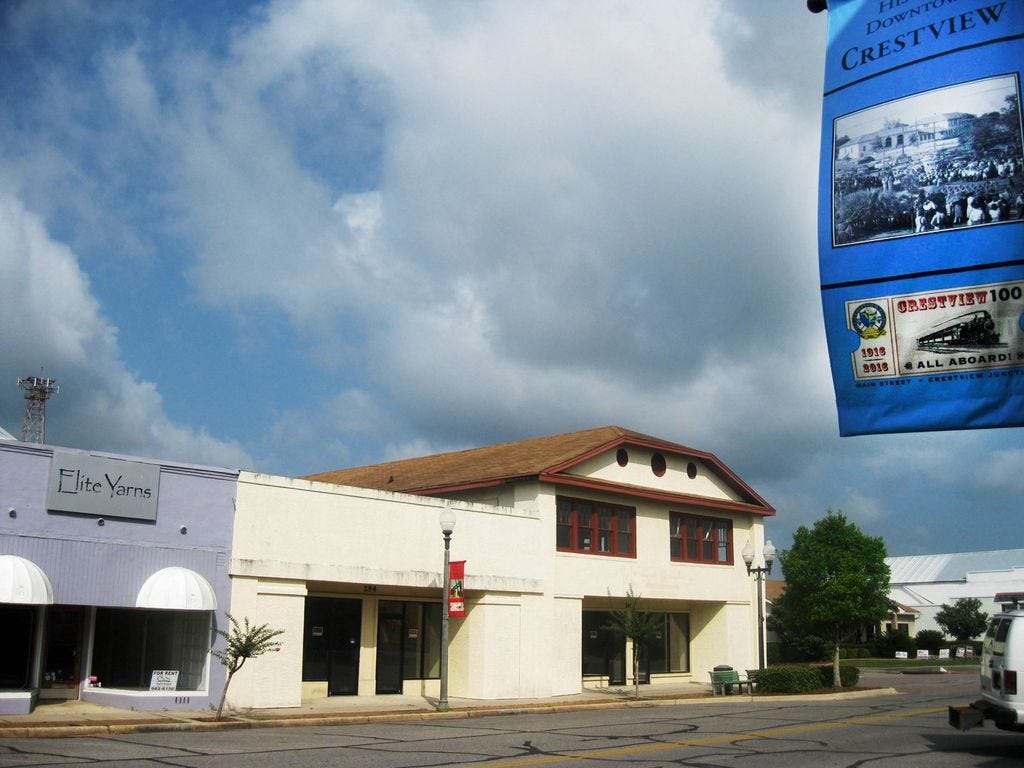 This row of four commercial properties — five if the former Red Raspberry shop is divided — is among 16 downtown sites that Community Redevelopment Agency Board member Doug Faircloth says are vacant.