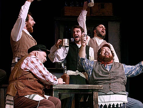 The men of Anatevka sing, “To life! To life! La chaim!” during a rousing number in “Fiddler on the Roof.” The show plays Dec. 3 at Northwest Florida State College.

The men of Anatevka sing, “To life! To life! La chaim!” during a rousing number in “Fiddler on the Roof.” The show plays Dec. 3 at Northwest Florida State College.