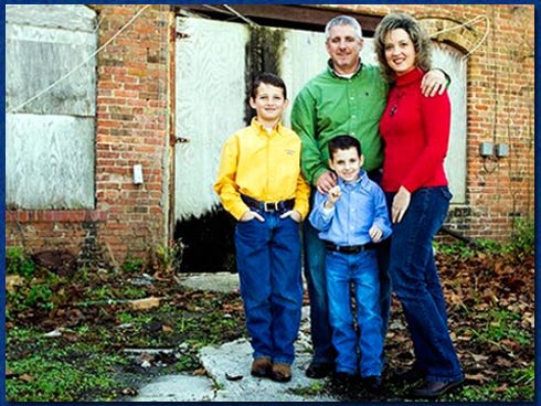 The Garretts are Eli, 12, Paul, 9, front row from left; and their parents, Philip and Laura Garrett