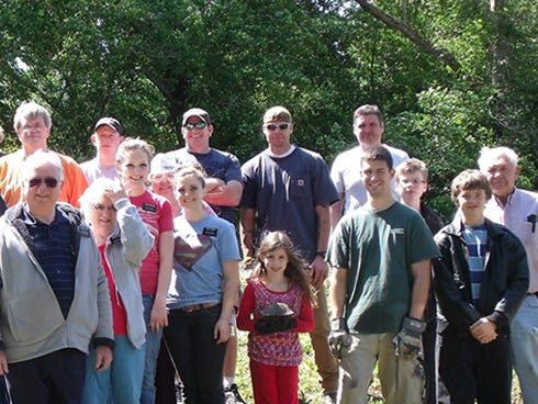 Crestview ward members of the Church of Jesus Christ of Latter-day Saints cleared land for a walking/running trail at Twin Hills Park as part of the church's recent day of service.