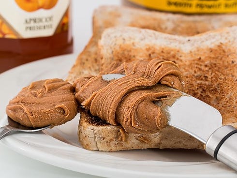A slice of whole wheat toast with 1 tablespoon of peanut butter is a healthy, on-the-go alternative to a large breakfast, according to Jill Breslawski, a University of Florida Institute of Food and Agricultural Sciences agent.