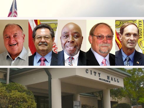 Crestview city council members, from left, are, Joe Blocker, Bill Cox, Shannon Hayes, Mickey Rytman and JB Whitten.