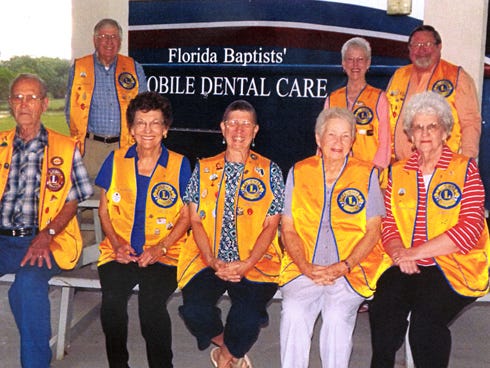 A mobile clinic sponsored by the Baker Lions Club recently provided more than $25,000 in dental services for Northwest Florida residents. Lions members, pictured back row, from left, include John Cosson, Mary Ann Henley and Royce Henley. Front row: Charles Henderson, Joyce Cosson, Jan Walker, Ruby Carr and Jeanette Henderson.
