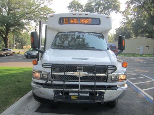 This Okaloosa County Transit route 11 bus may soon be idled when funding for Crestview's two routes expires Feb. 4.