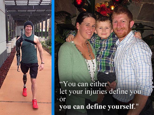 Sgt. 1st Class Jared Bullock, with the 7th Special Forces Group (Airborne) — pictured last week at the Center for the Intrepid in San Antonio, Texas, where he receives physical therapy — will benefit from Sunday's Wounded Warrior Meet at U.S. Gold Gymnastics Academy. Jared and Jesica Bullock and their 5-year-old son, Aidan, currently live in a San Antonio apartment while Jared receives physical therapy. But the couple plan to return to Crestview in mid-January.
