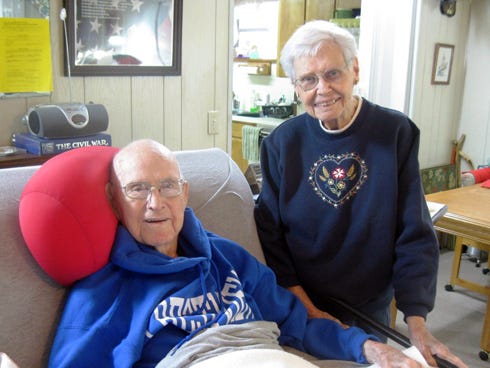 Marlin and Charlotte Bass have been married 72 years. Friday was Marlin's 92nd birthday.