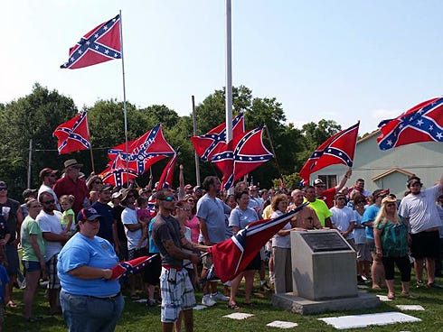 More than 100 people attended a rally on Sunday to support a Confederate battle flag fluttering above the William "Bill" Lundy memorial on East First Avenue in Crestview. Southern Strong, a growing Northwest Florida heritage group, organized the gathering, and there are more rallies to come, Tony Vance, its administrator, said.