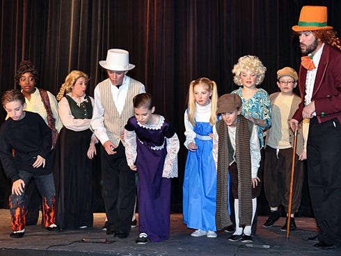 Brandon Elkins, far right, will portray the title character in Florida Chautauqua's stage production of "Willy Wonka."