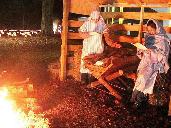 Actors from local churches portray Biblical figures during the Living Nativity in Laurel Hill. This year's spiritual journey runs 5:30-8 p.m. Saturday, following the community's 3 p.m. Christmas parade.