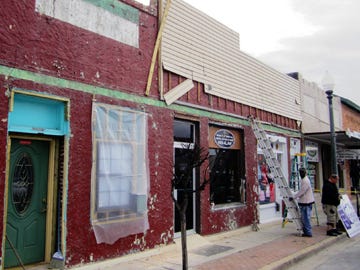 The owner of this 1920s commercial building on Main Street is restoring the structure’s original appearance.