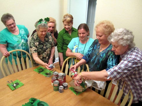 Beta Sigma Phi sorority members Jacque Irby, Maxine Eliason, Nancy Snyder, Katherine Evans, Joan Groark, Dianne Love and Rita Johns.