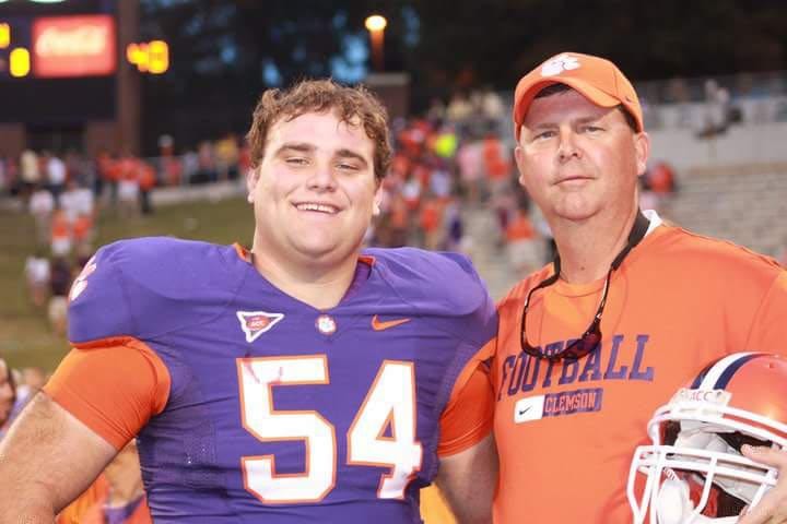 Crestview High School teacher and coach Matt Sanders, left, is seen with his father, Jay Sanders during Matt's playing days at Clemson University.