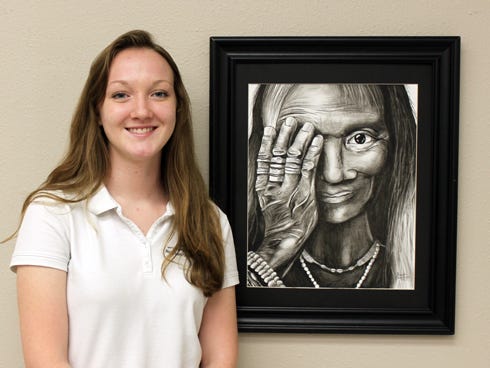 Christa Daughtry's drawing, "Unreached but not Unreachable," earned a Superior rating at the National Fine Arts Festival in Orlando.