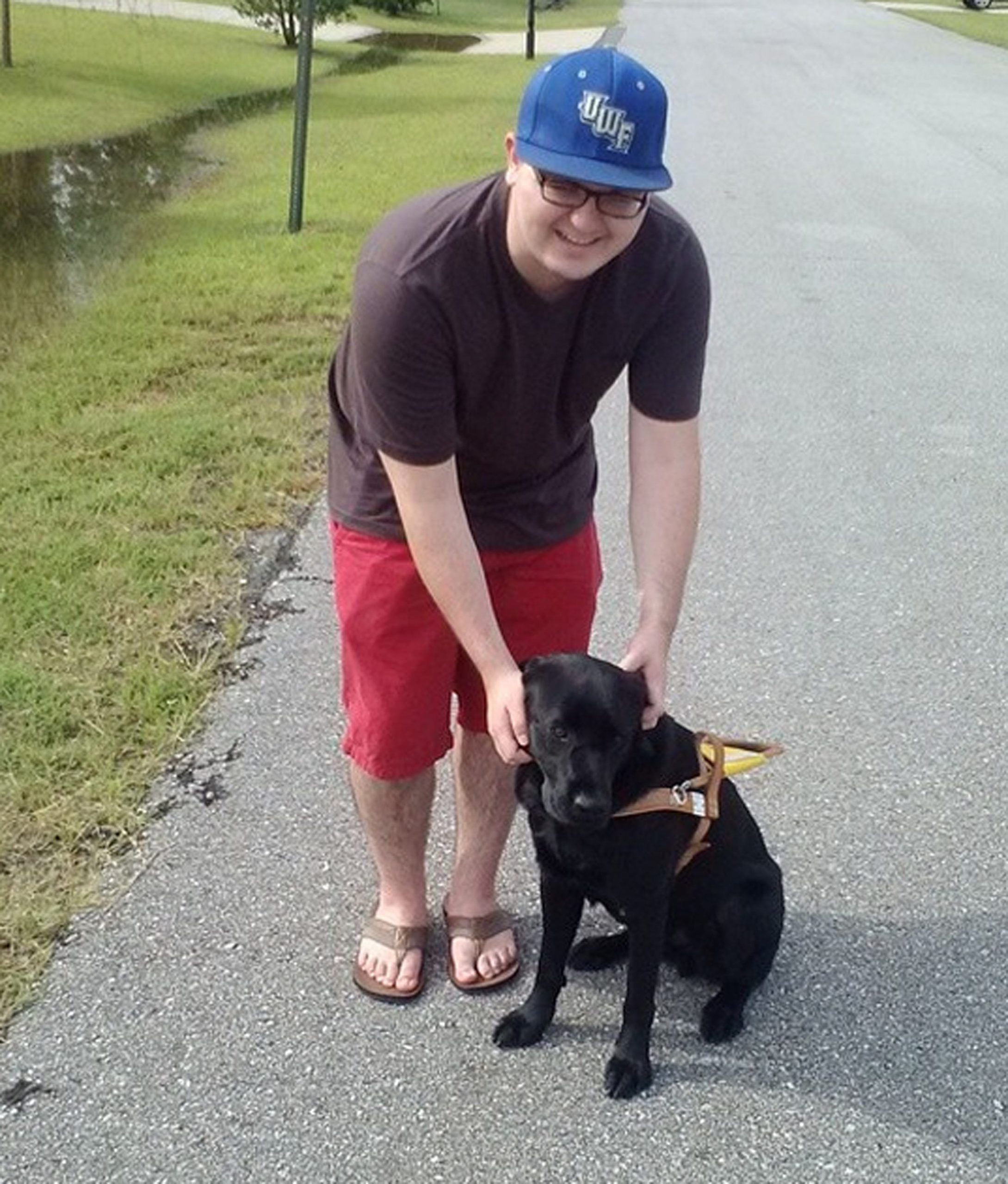 Crestview resident Chad Bouton's guide dog, Andros, will help the legally blind 21-year-old get around this fall at the University of West Florida.