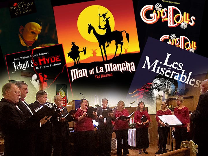 Schola Cantorum's Monday evening spring concert, "When You Believe," features Broadway show tunes plus several classical selections.