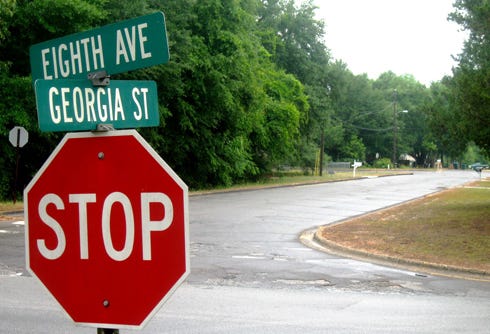 This section of Georgia Street, between Eighth Avenue and Kenneth Street, will be resurfaced as part of a 3.25-mile paving project approved by the Crestview City Council.