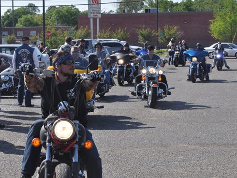 Motorcycle enthusiasts arrive at the final stop of last year's Iron Order Motorcycle Club Poker Run. The event, which benefits the Families First Network of Lakeview, returns to North Okaloosa County this Saturday.