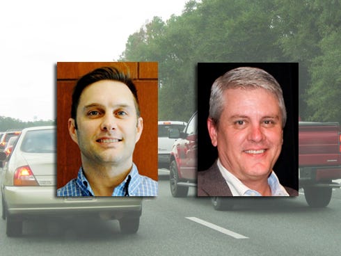 Okaloosa County Engineer Scott Bitterman (left) and Okaloosa County administrator and former Public Works director John Hofstad say local traffic issues are all about perspective.