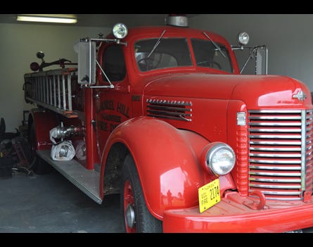 The 1947 International Fire truck nicknamed "Old Red" sits In one of the fire bays of Laurel Hill Volunteer Fire Department. City council members discussed the future of the truck at a recent meeting. The council is interested having the vehicle restored by a local car club, but no formal decisions have been made.