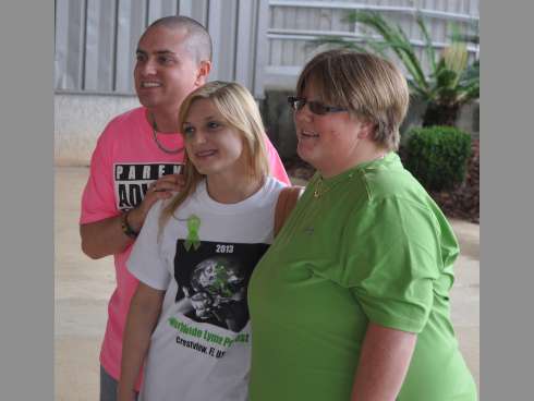 Nick Patti, from left, appears with Nikki Murray and Cassandra Twist during Saturday's Key Lyme Time at Old Spanish Trail Park. The event raised awareness and funds for Lyme disease research.
