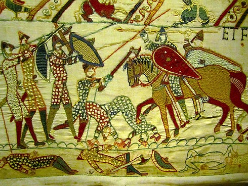 The Battle of Hastings' violence is captured in the Bayeux Tapestry, an 11th-century chronicle of William the Conqueror's Norman invasion of England. The tapestry, among other artworks, will be discussed Tuesday at the Crestview Public Library.