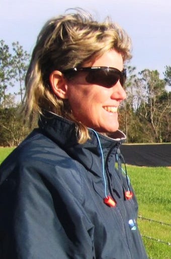 CH2M Hill project manager Jayne Swift, seen surveying part of Crestview’s wastewater treatment facilities, will be recognized by a state industry group for her plant’s safety record.